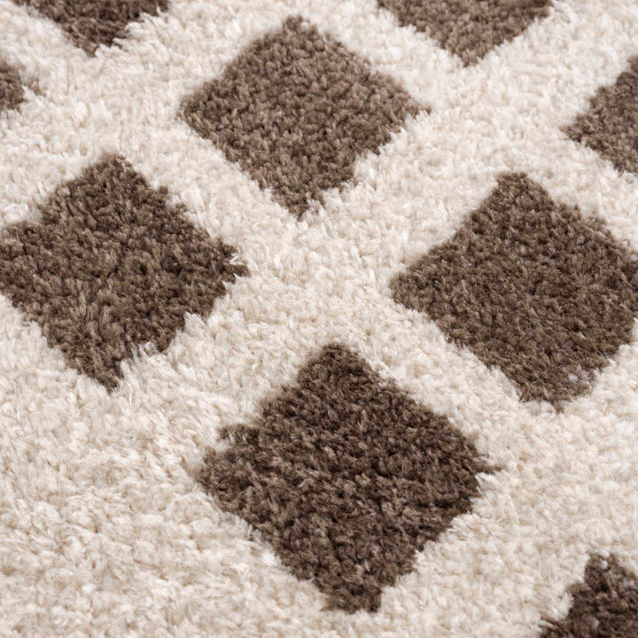 Baback Modern Geometrical Beige And Brown Area Rug