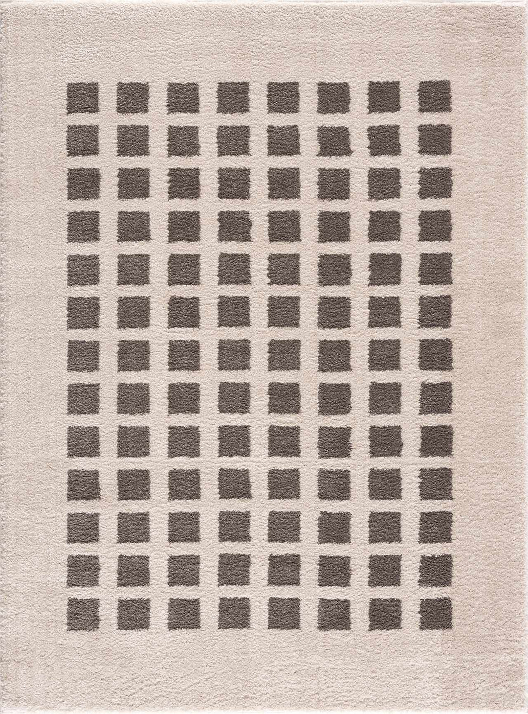 Baback Modern Geometrical Beige And Charcoal Washable Area Rug