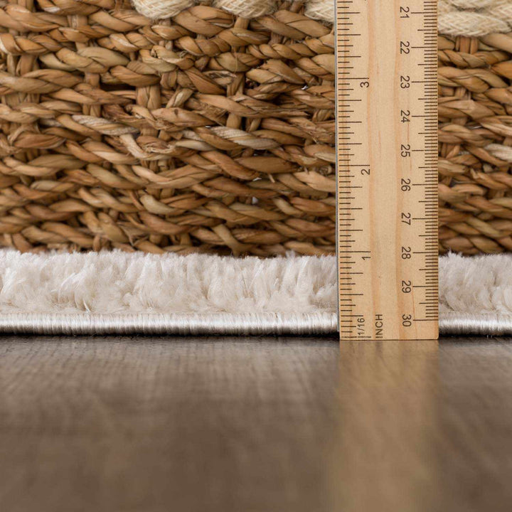 Baback Modern Geometrical Beige And Charcoal Washable Area Rug