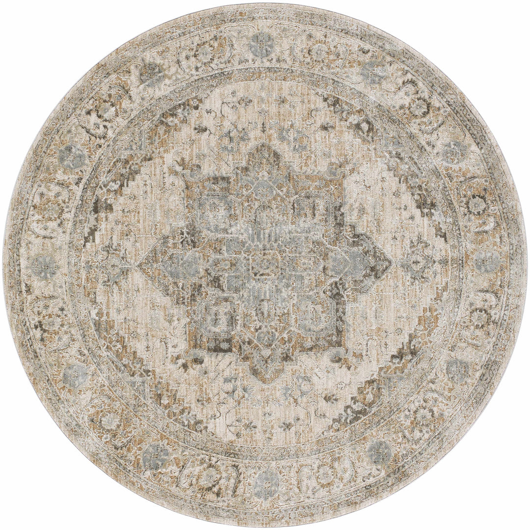 Ballisodare Traditional Medallion Design Brown And Beige Rug