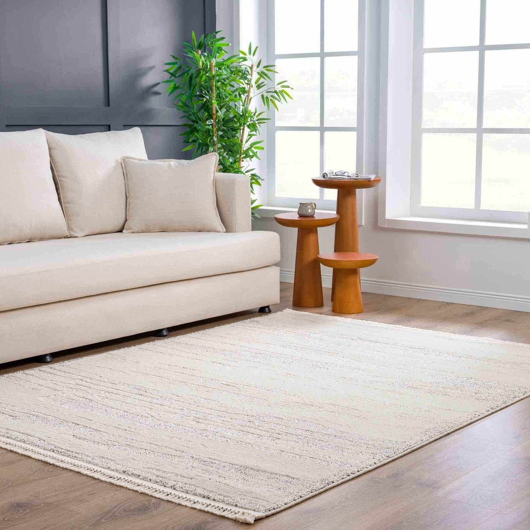 Lave Modern Abstract Design Beige Area Rug