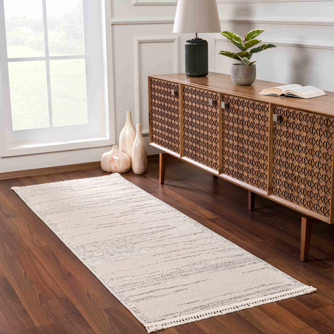 Lave Modern Abstract Design Beige Area Rug