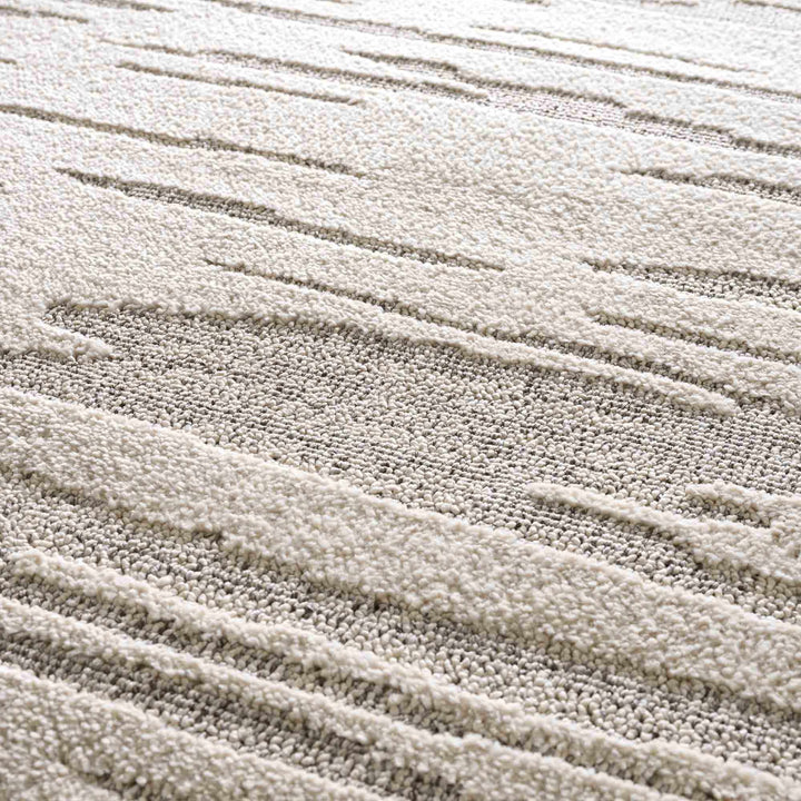 Lave Modern Abstract Design Beige Area Rug