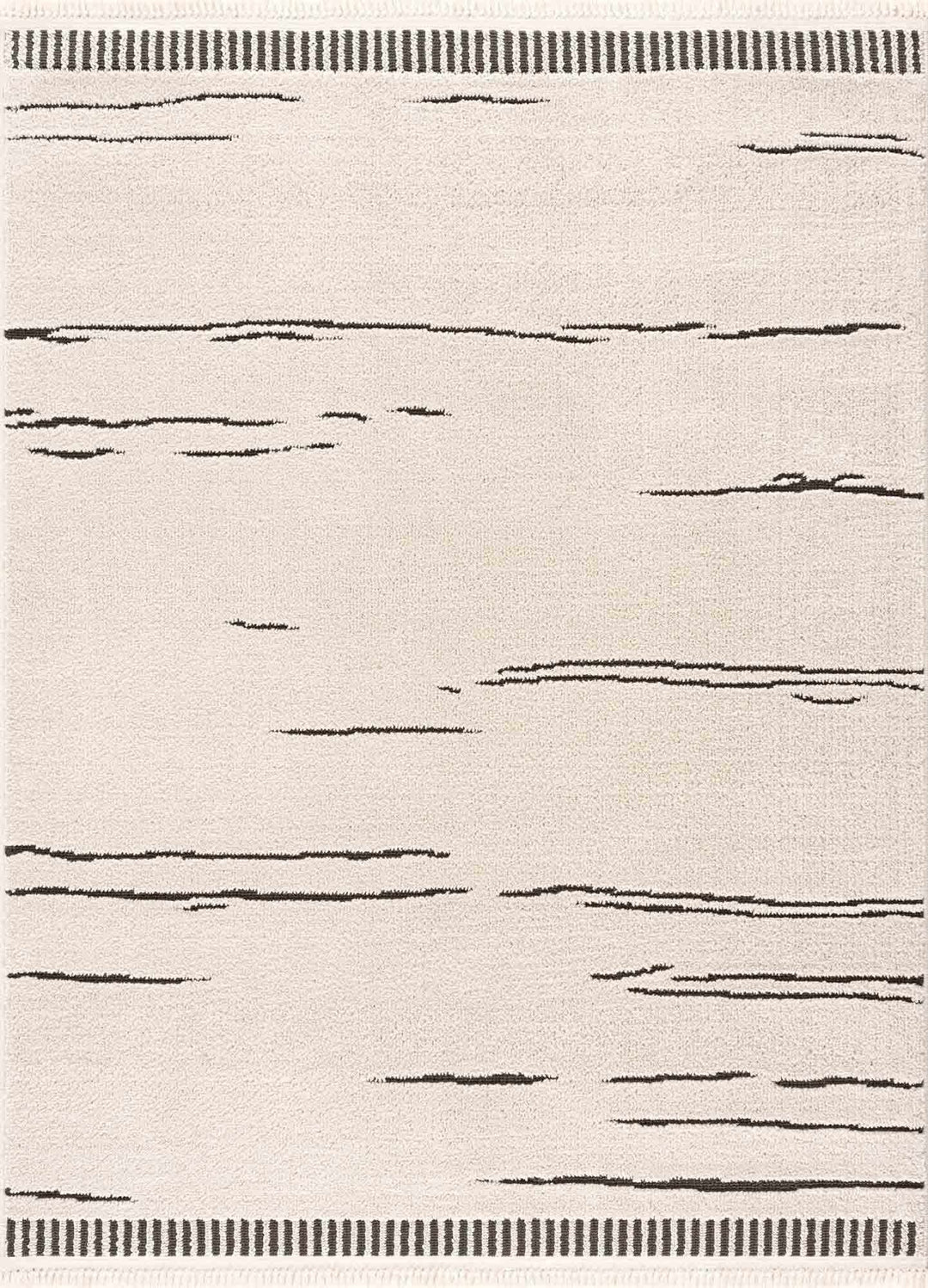 Aulii Modern Abstract Design Beige And Charcoal Area Rug
