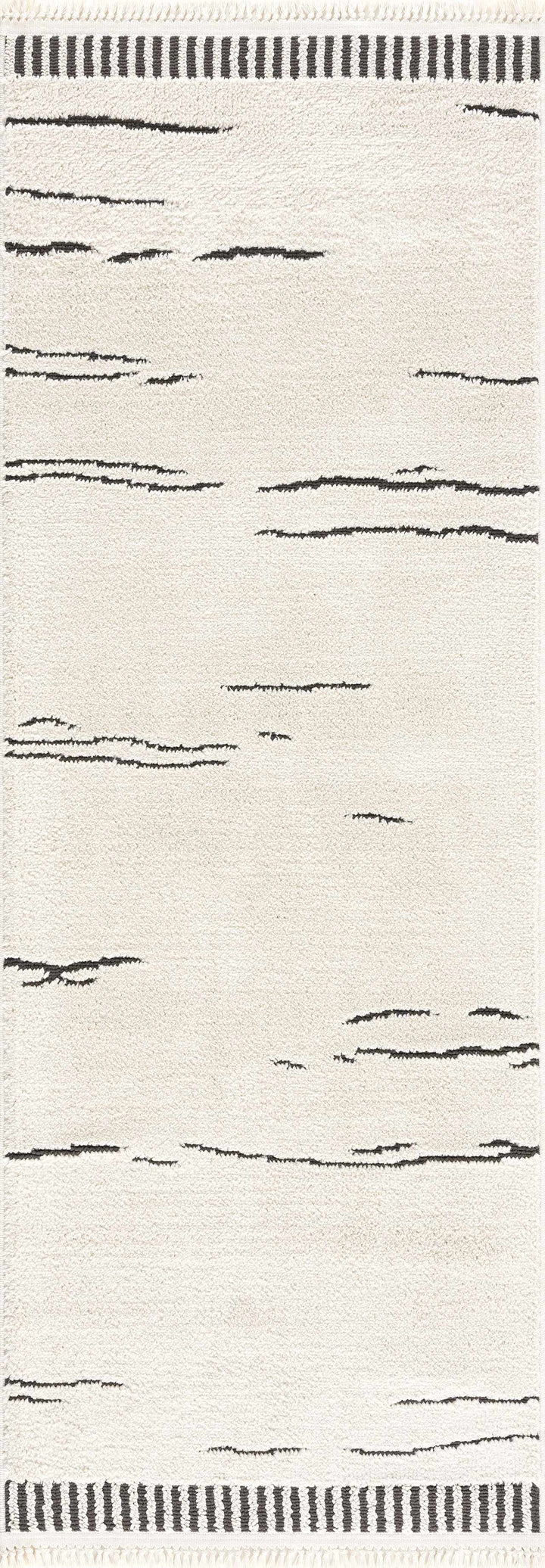 Aulii Modern Abstract Design Beige And Charcoal Area Rug