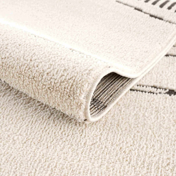 Aulii Modern Abstract Design Beige And Charcoal Area Rug