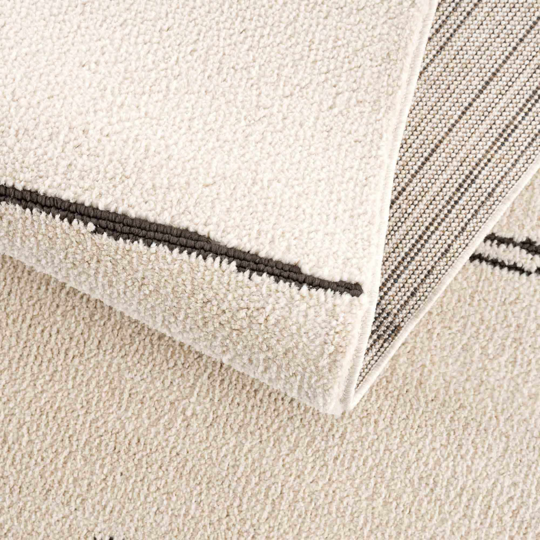 Aulii Modern Abstract Design Beige And Charcoal Area Rug