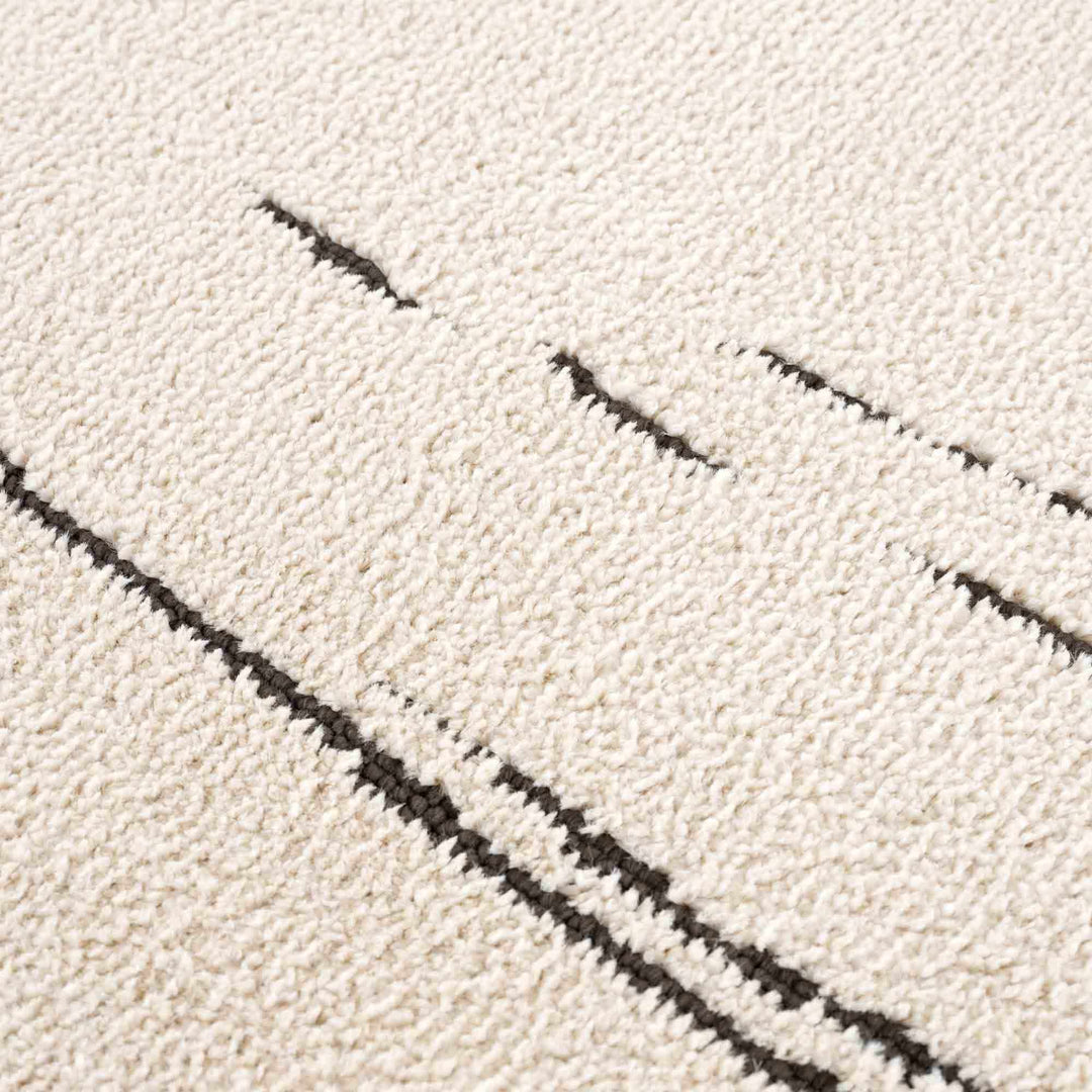 Aulii Modern Abstract Design Beige And Charcoal Area Rug