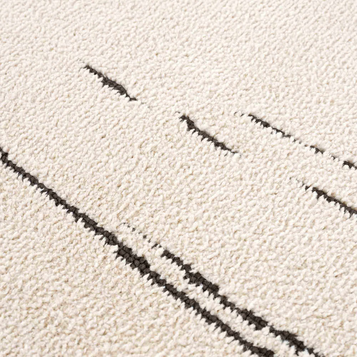 Aulii Modern Abstract Design Beige And Charcoal Area Rug