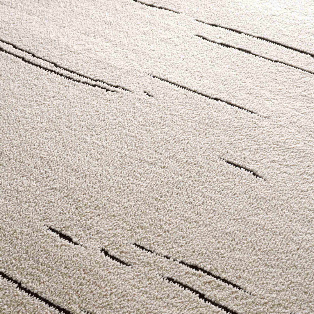 Aulii Modern Abstract Design Beige And Charcoal Area Rug