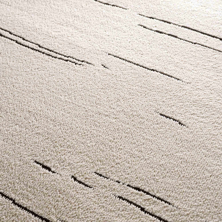 Aulii Modern Abstract Design Beige And Charcoal Area Rug