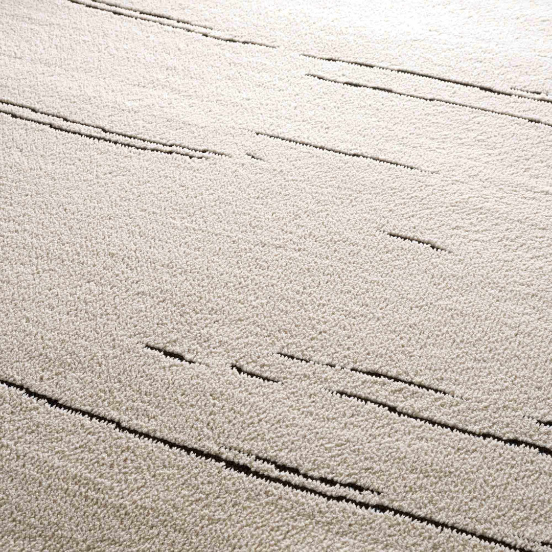 Aulii Modern Abstract Design Beige And Charcoal Area Rug