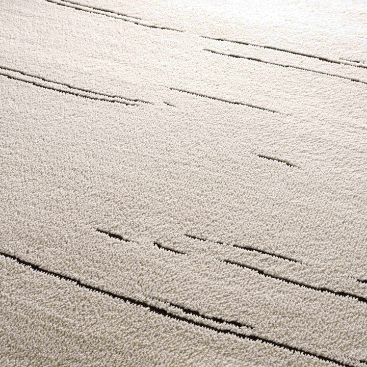 Aulii Modern Abstract Design Beige And Charcoal Area Rug