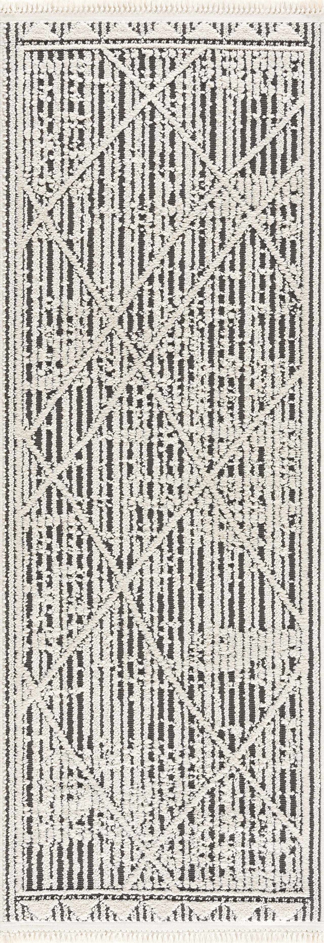 Umay Contemporary Geometrical Ivory And Black Rug