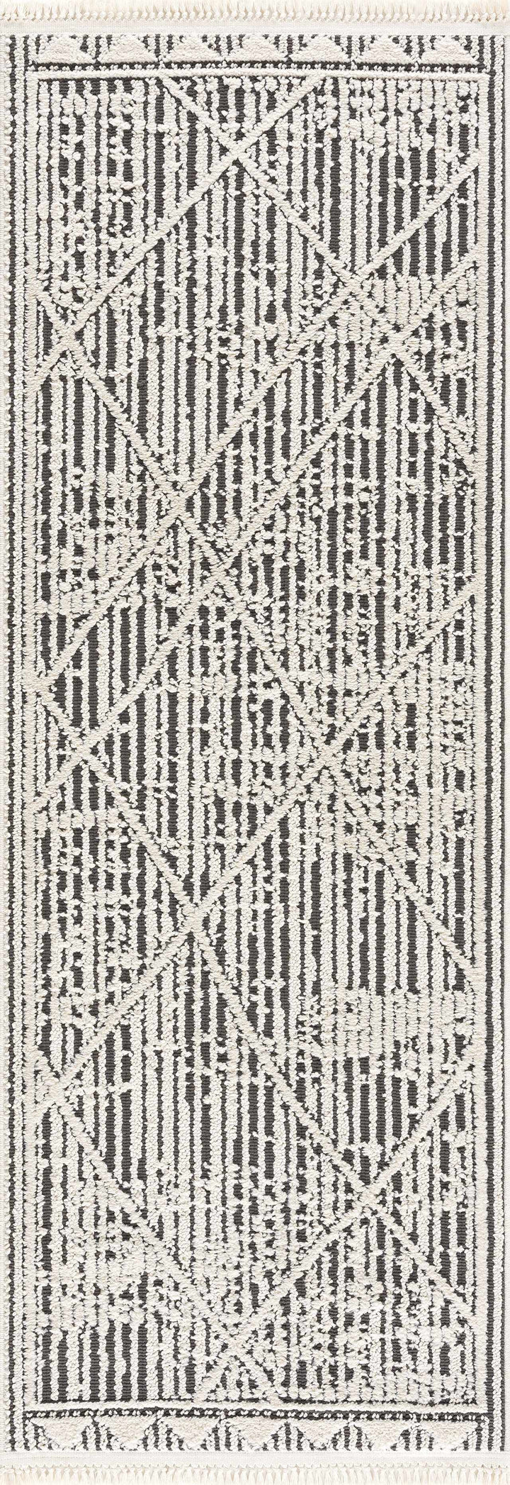 Umay Contemporary Geometrical Ivory And Black Rug