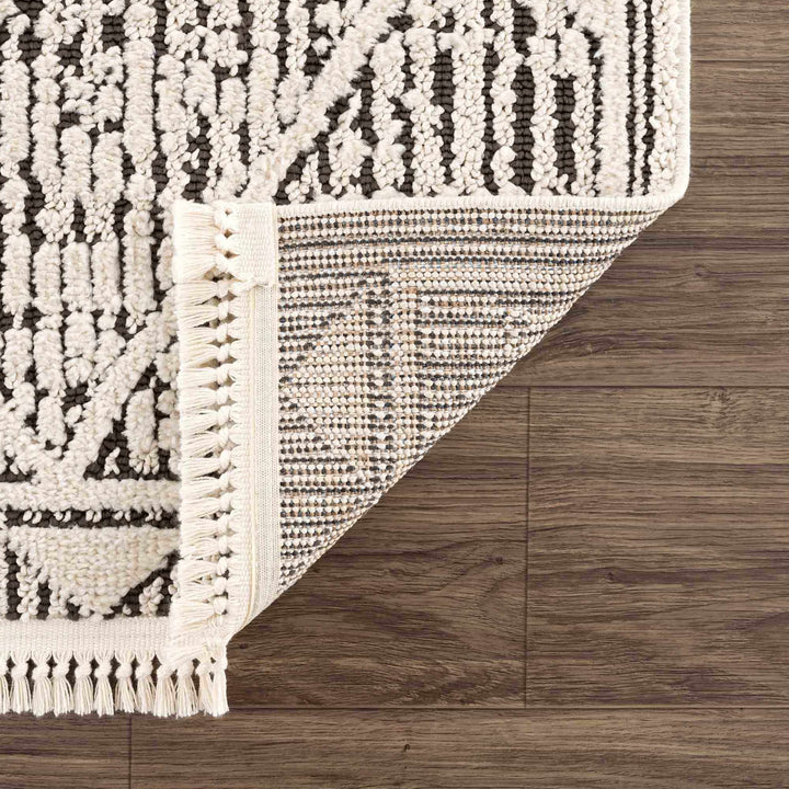Umay Contemporary Geometrical Ivory And Black Rug