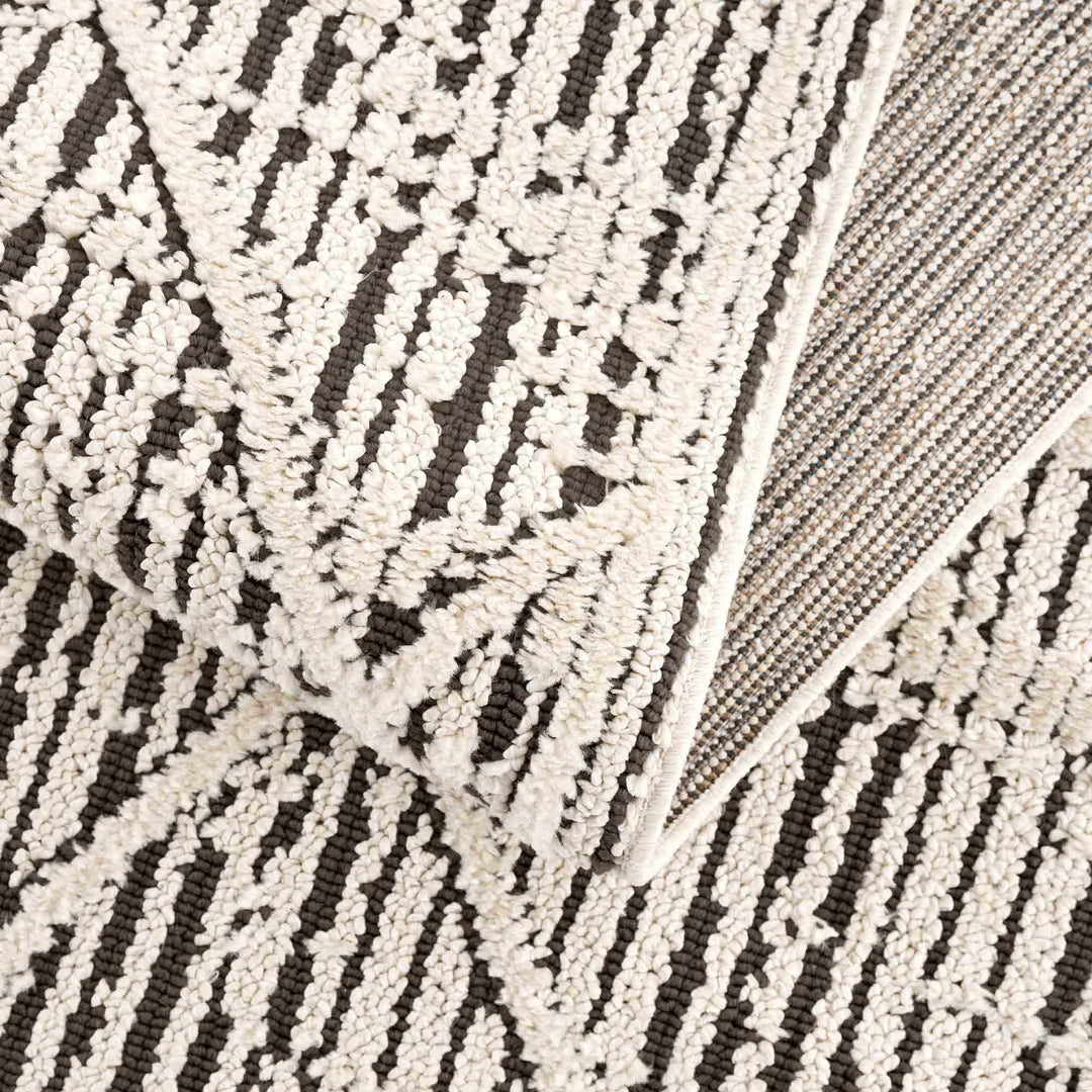 Umay Contemporary Geometrical Ivory And Black Rug