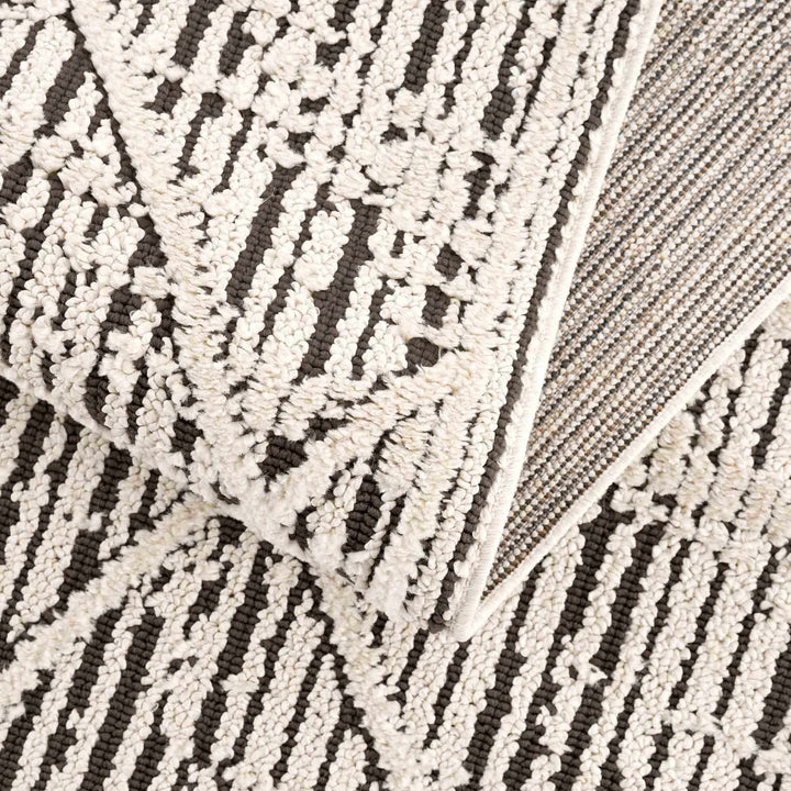 Umay Contemporary Geometrical Ivory And Black Rug