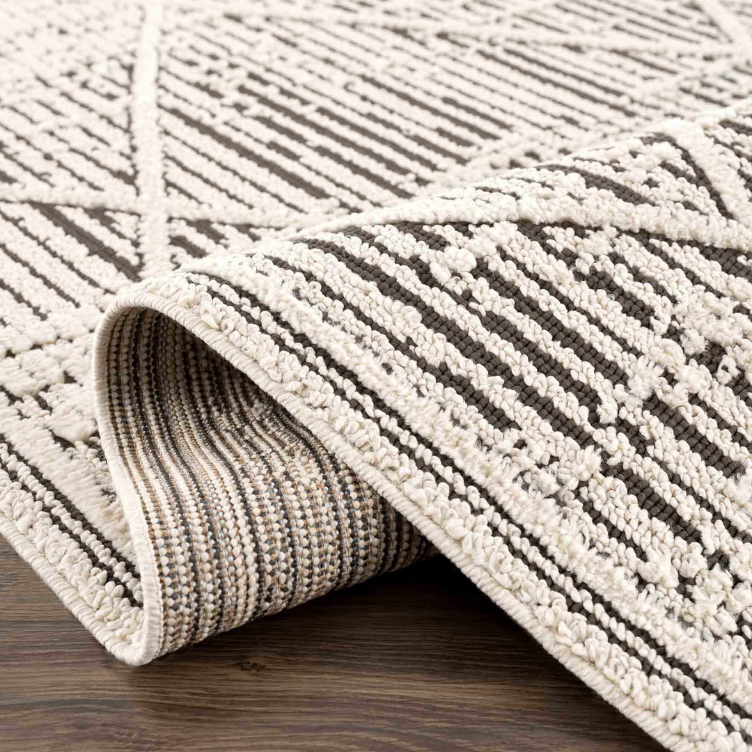 Umay Contemporary Geometrical Ivory And Black Rug