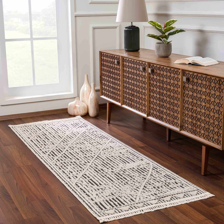 Umay Contemporary Geometrical Ivory And Black Rug