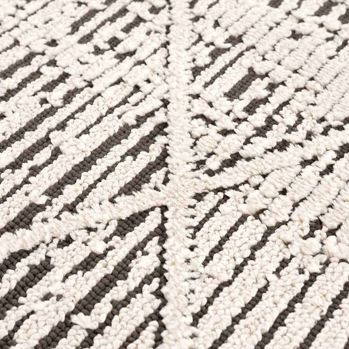 Umay Contemporary Geometrical Ivory And Black Rug
