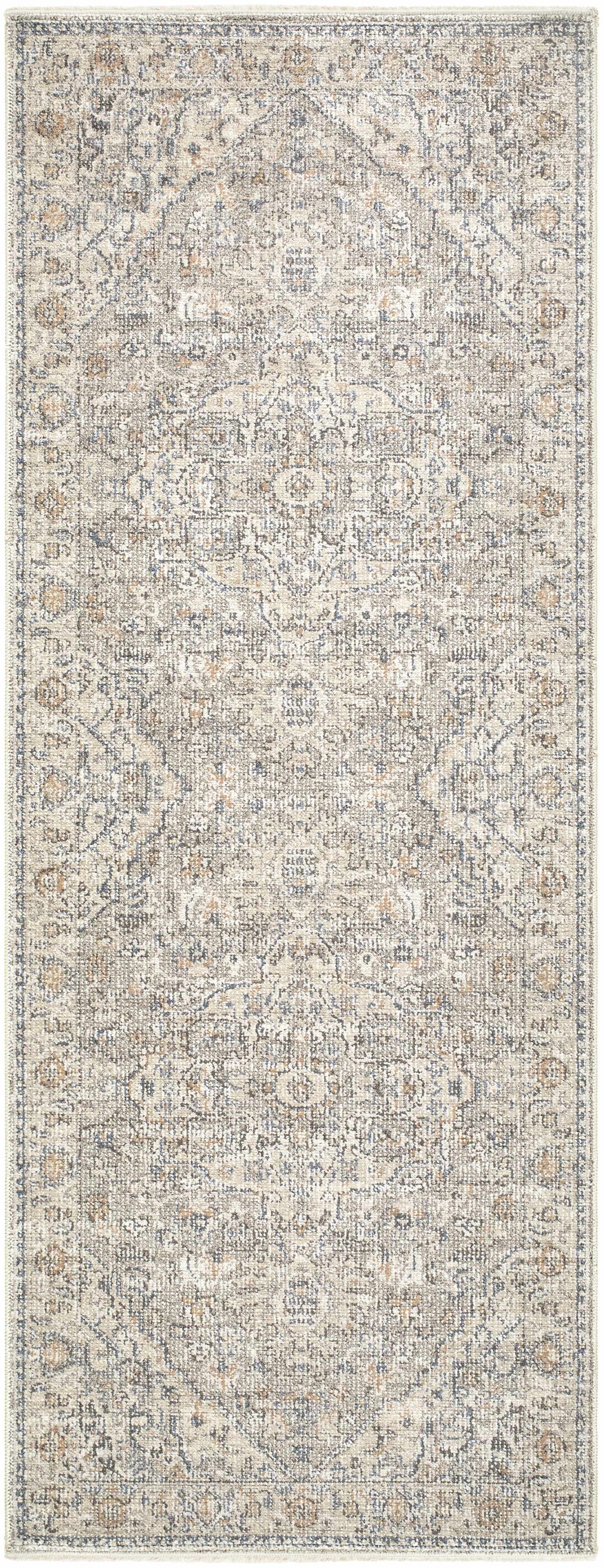 Brocky Traditional Style Grey And Ivory Area Rug