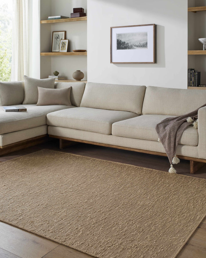 Breena Contemporary Camel Solid Washable Rug