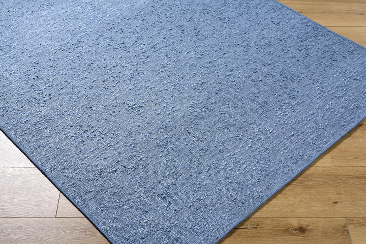 Breena Contemporary Solid Blue Washable Rug