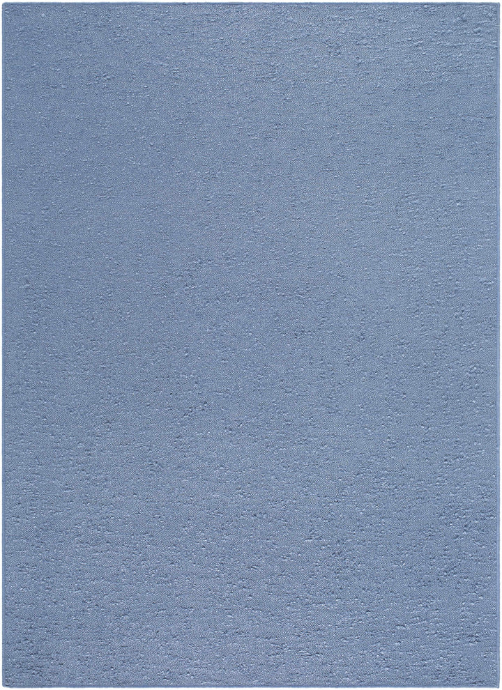 Breena Contemporary Solid Blue Washable Rug