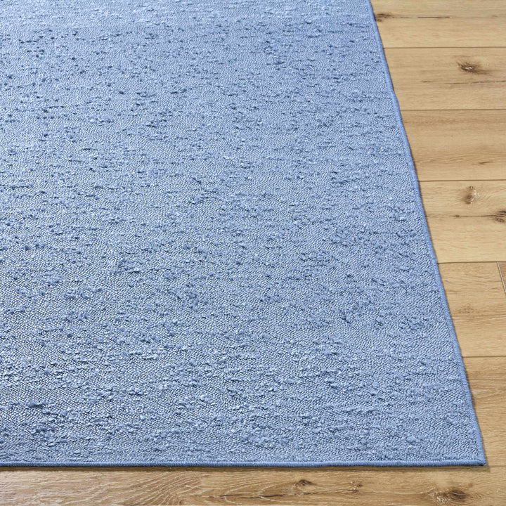 Breena Contemporary Solid Blue Washable Rug