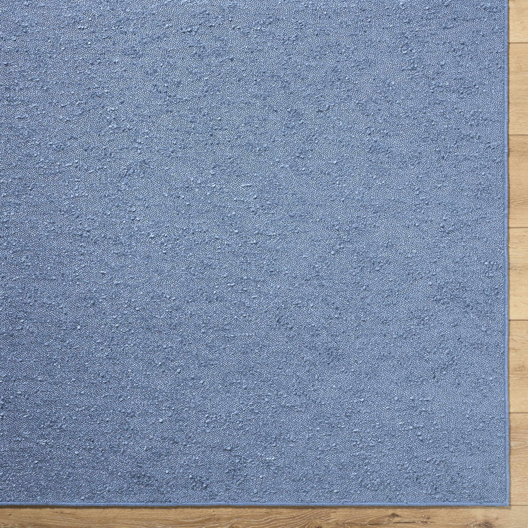 Breena Contemporary Solid Blue Washable Rug