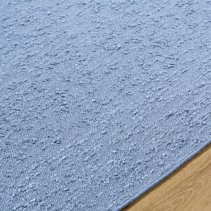 Breena Contemporary Solid Blue Washable Rug