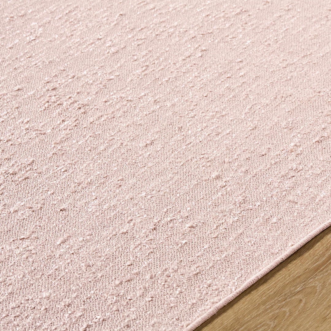 Breena Modern Solid Pink Hand Woven Washable Area Rug