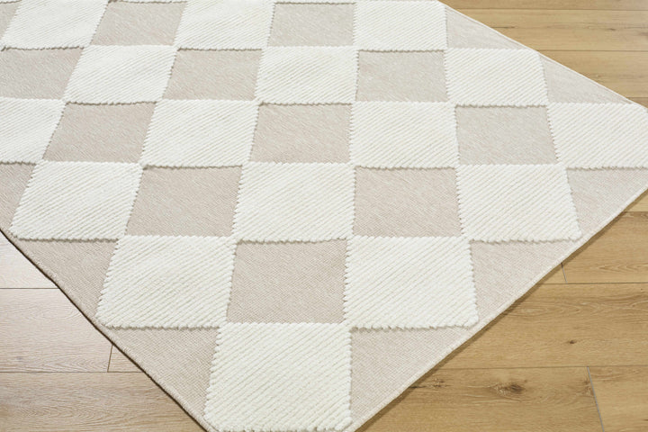 Bosley Modern Ivory And Beige Washable Rug