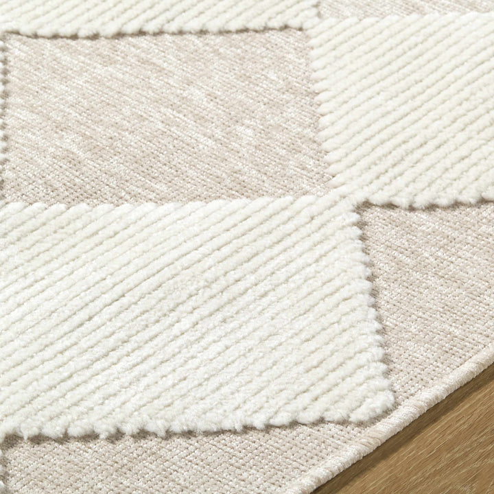 Bosley Modern Ivory And Beige Washable Rug