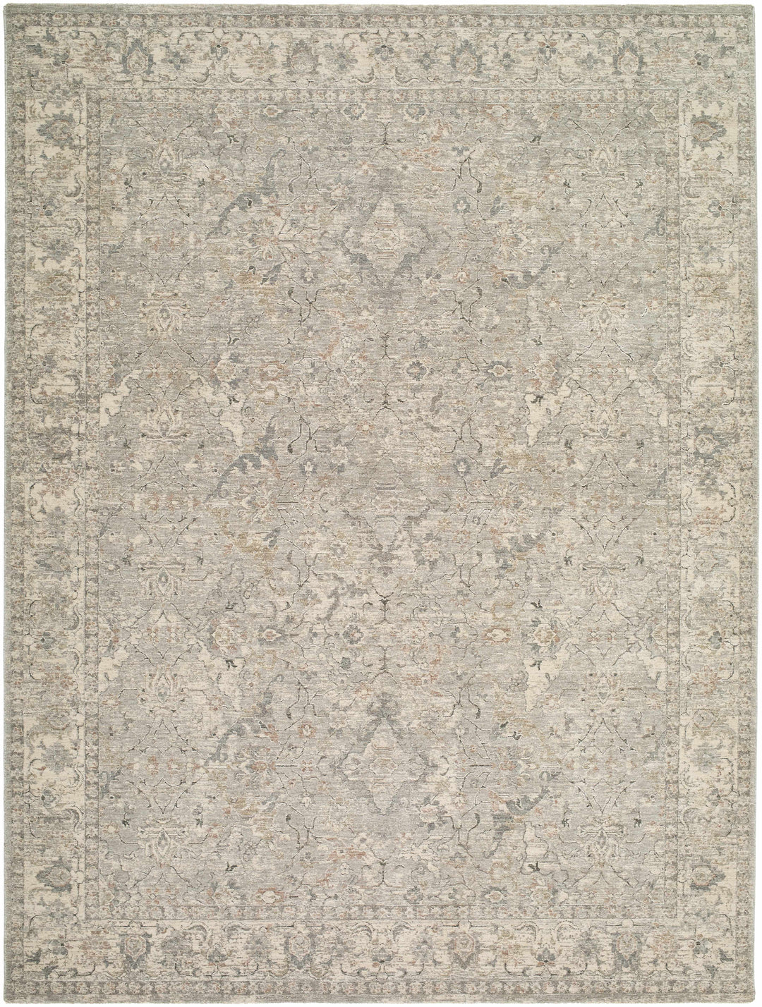Brynja Traditional Style Beige And Gray Area Rug