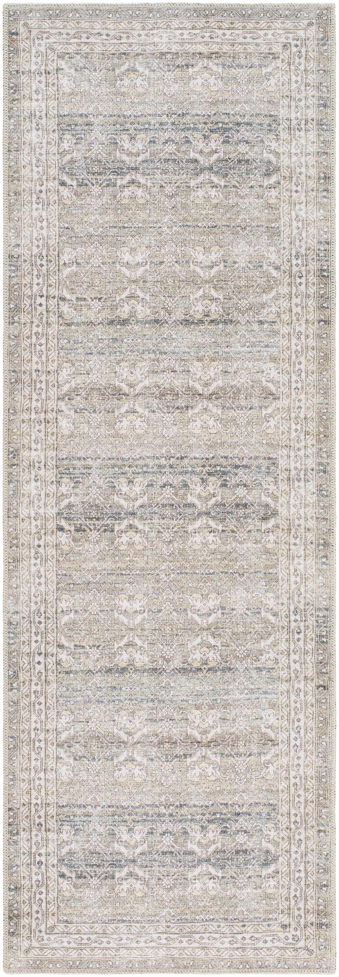 Billie Traditional Style Beige And Brown Washable Rug