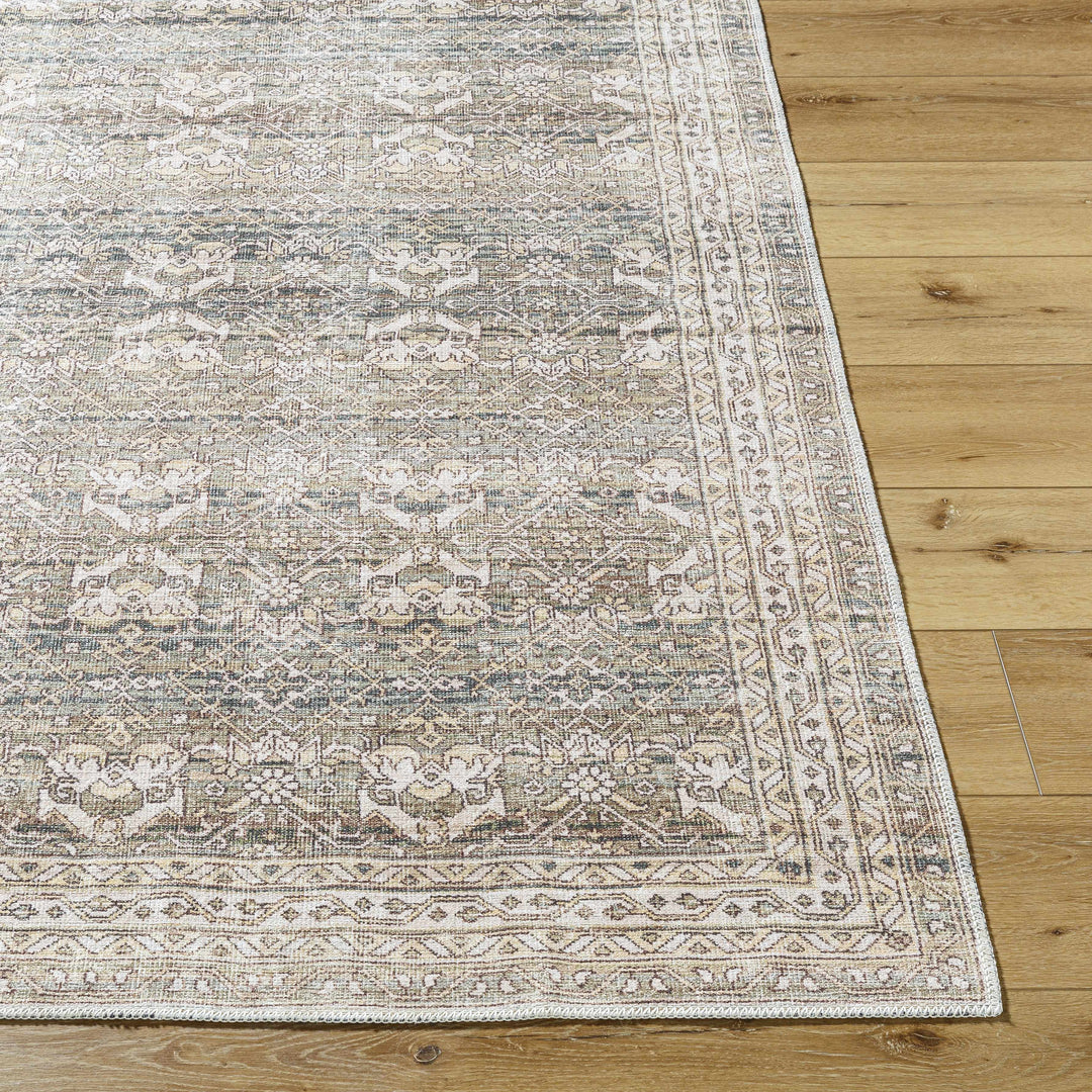 Billie Traditional Style Beige And Brown Washable Rug
