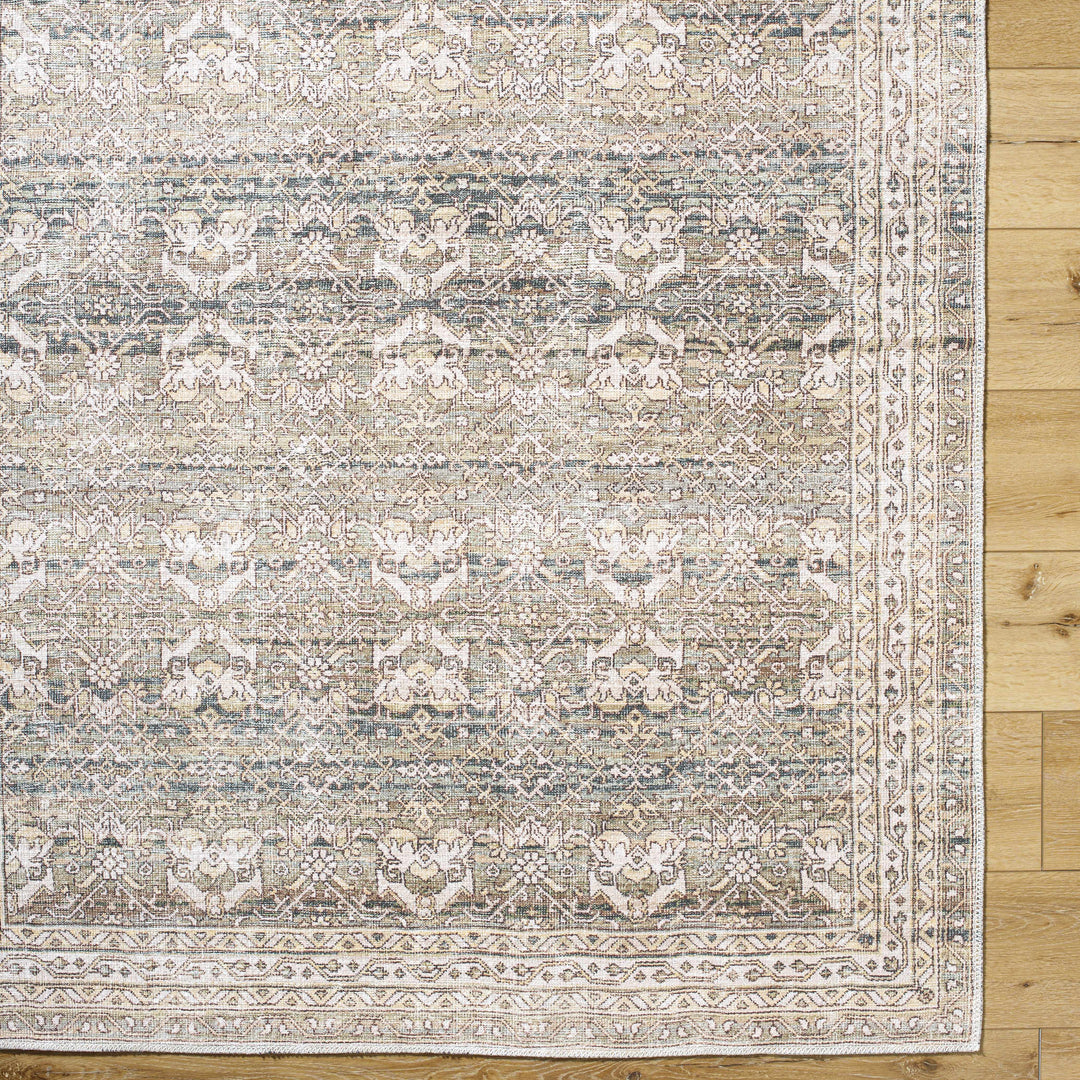 Billie Traditional Style Beige And Brown Washable Rug