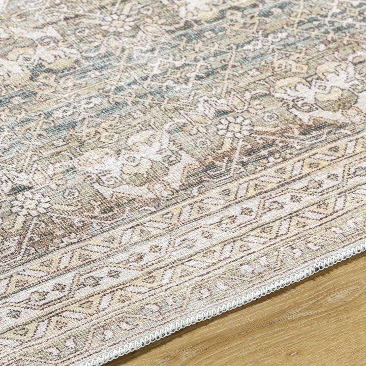 Billie Traditional Style Beige And Brown Washable Rug