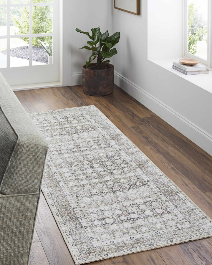 Bartek Traditional Style Brown And Ivory Washable Area Rug