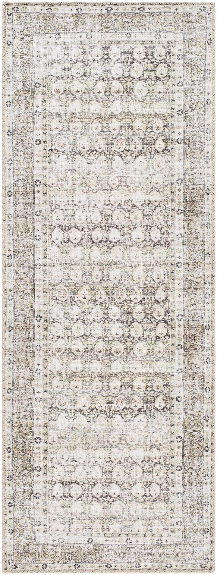 Bartek Traditional Style Brown And Ivory Washable Area Rug
