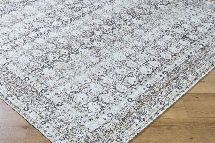 Bartek Traditional Style Brown And Ivory Washable Area Rug