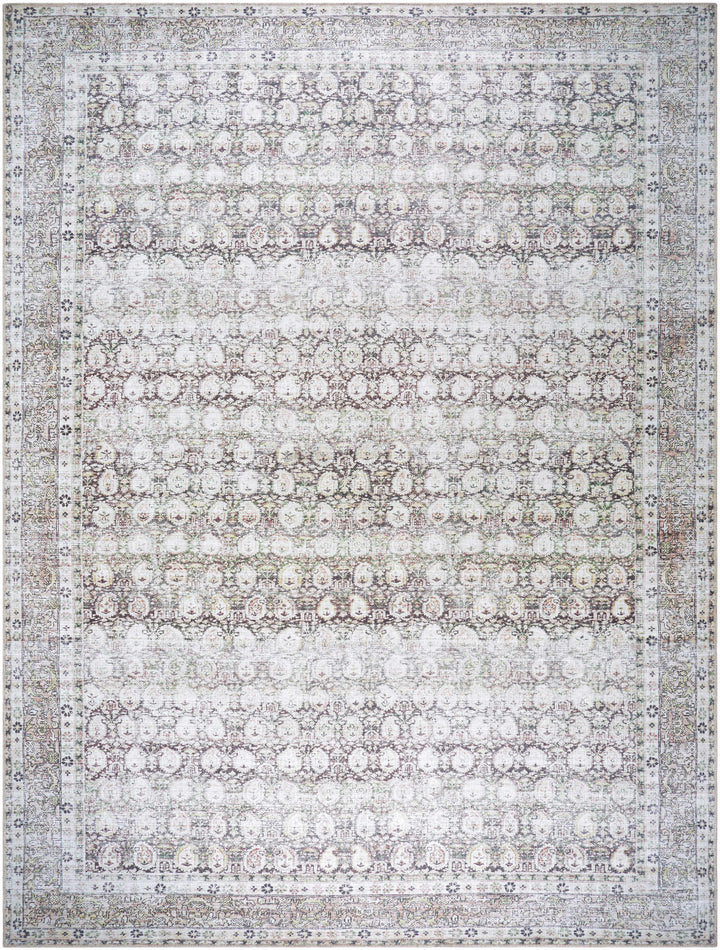 Bartek Traditional Style Brown And Ivory Washable Area Rug