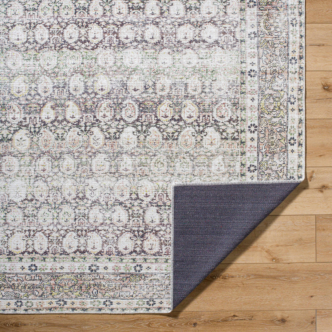 Bartek Traditional Style Brown And Ivory Washable Area Rug