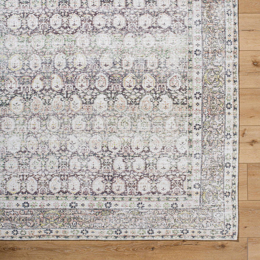 Bartek Traditional Style Brown And Ivory Washable Area Rug