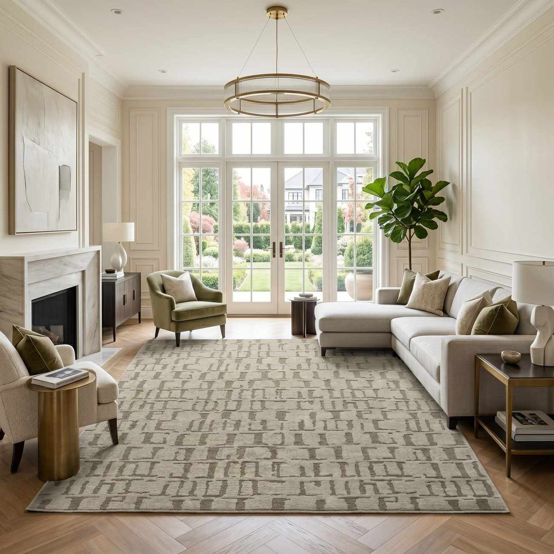 Dragan Green Contemporary Style Washable Area Rug