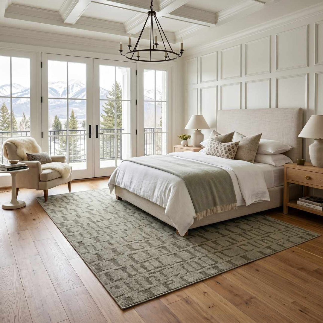 Dragan Green Contemporary Style Washable Area Rug