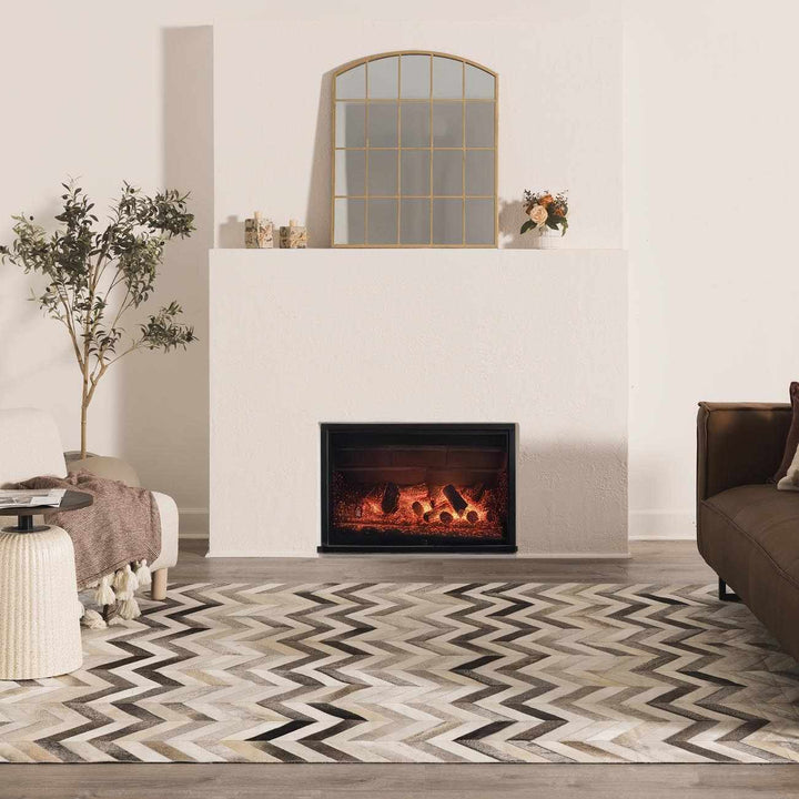 Bristolville Modern Style Gray And Ivory Area Rug