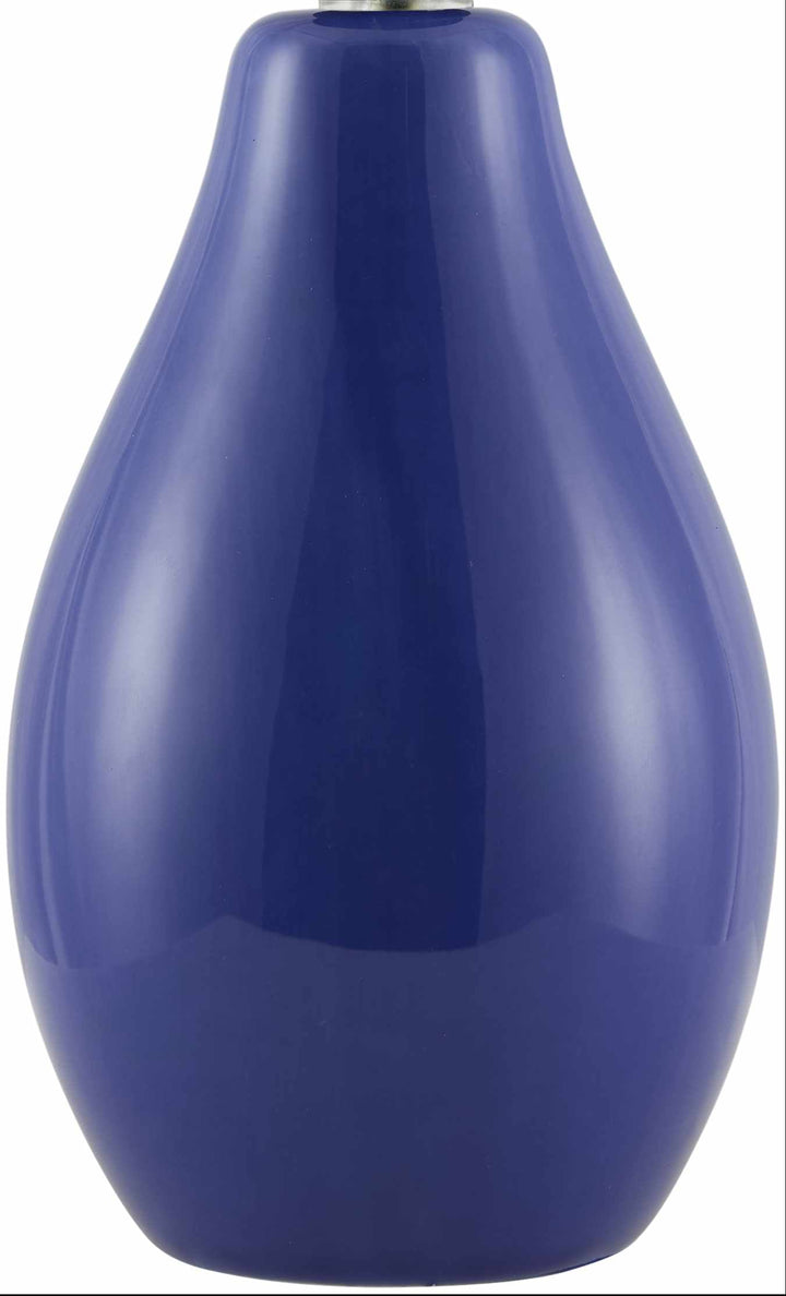 Beitbridge Contemporary Navy Ceramic Table Lamp – Linen & Polyester Shade
